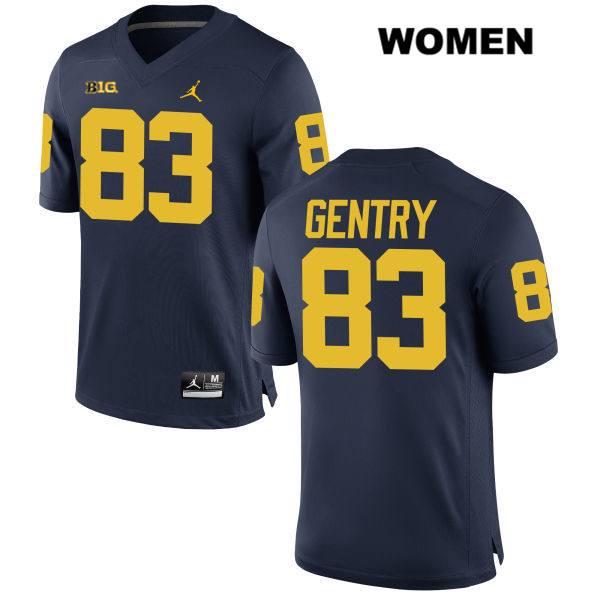 Women's NCAA Michigan Wolverines Zach Gentry #83 Navy Jordan Brand Authentic Stitched Football College Jersey RT25B81FO